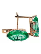 Earrings Vintage Jewlery Emerald Original Vintage 14K Rose Gold vec021r